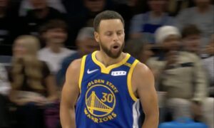 Stephen Curry depcze Wilki: 44 punkty, 8 zbiórek i 6 asyst