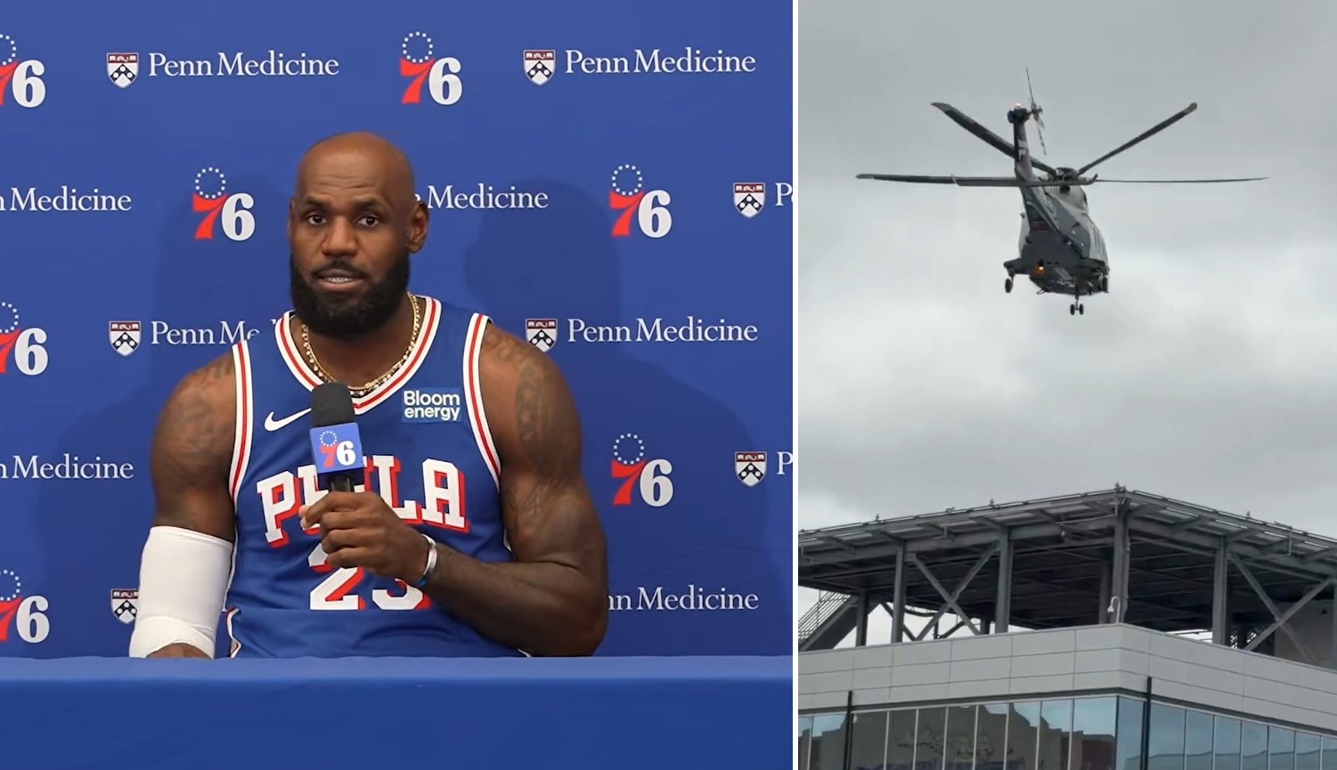 (wideo) Kiedy LeBron James opuszcza Sixers na treningu… helikopterem